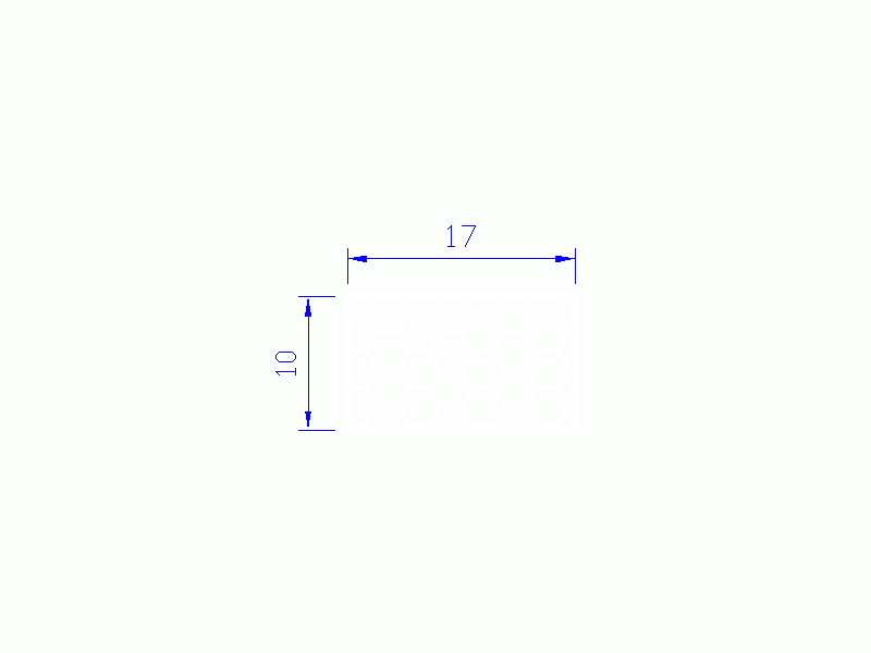 Perfil de Silicona PSE0,161710 - formato tipo Rectángulo Esponja - forma regular