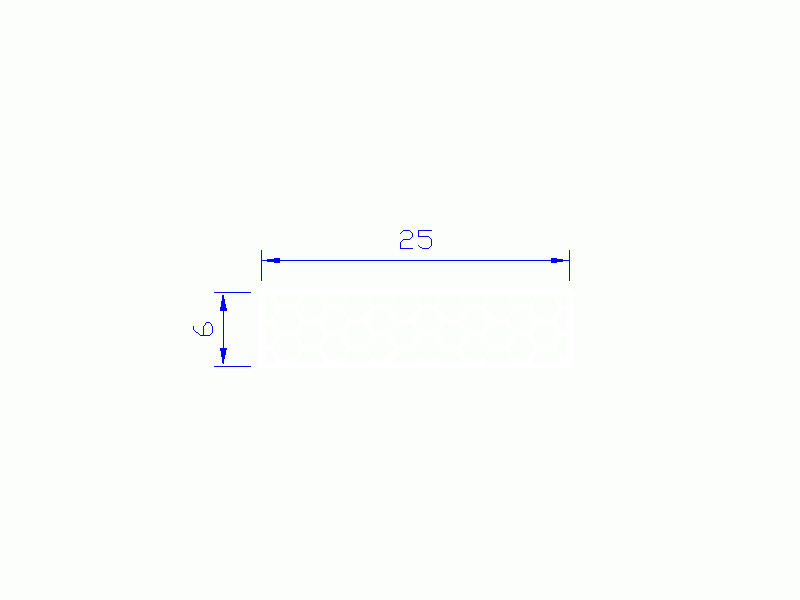 Perfil de Silicona PSE0,162506 - formato tipo Rectángulo Esponja - forma regular