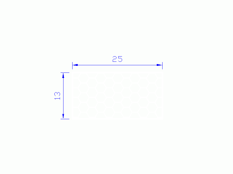 Perfil de Silicona PSE0,162513 - formato tipo Rectángulo Esponja - forma regular