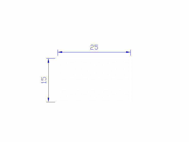 Perfil de Silicona PSE0,162515 - formato tipo Rectángulo Esponja - forma regular