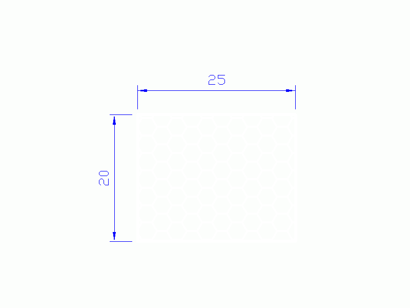Perfil de Silicona PSE0,162520 - formato tipo Rectángulo Esponja - forma regular