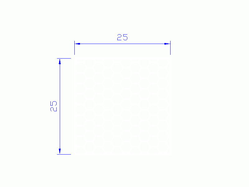 Perfil de Silicona PSE0,162525 - formato tipo Cuadrado Esponja - forma regular