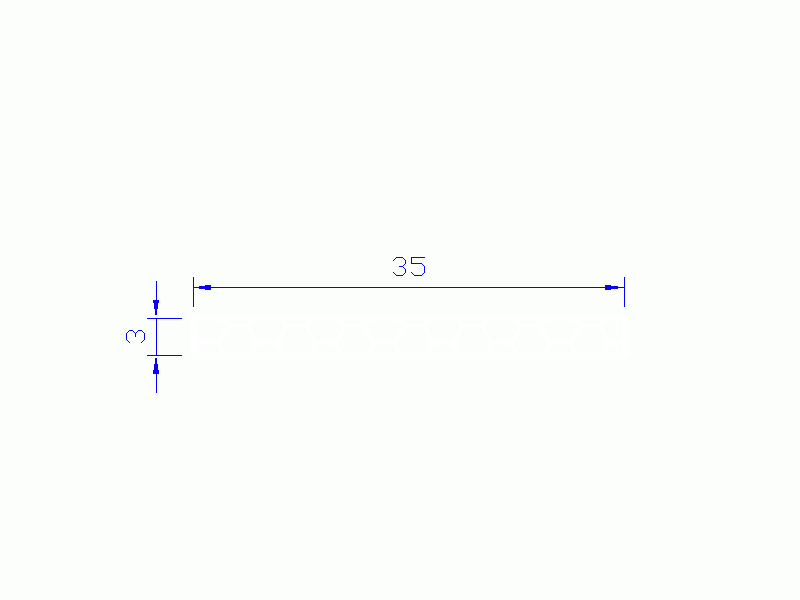 Perfil de Silicona PSE0,163503 - formato tipo Rectángulo Esponja - forma regular