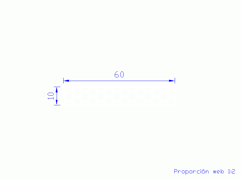 Perfil de Silicona PSE0,166010 - formato tipo Rectángulo Esponja - forma regular