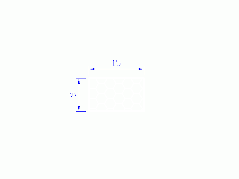 Perfil de Silicona PSE0,251509 - formato tipo Rectángulo Esponja - forma regular