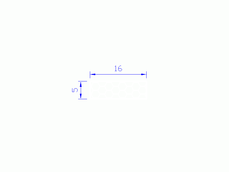Perfil de Silicona PSE0,251605 - formato tipo Rectángulo Esponja - forma regular