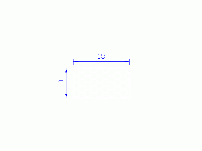 Perfil de Silicona PSE0,251810 - formato tipo Rectángulo Esponja - forma regular