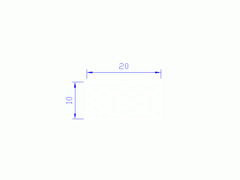 Perfil de Silicona PSE0,252010 - formato tipo Rectángulo Esponja - forma regular