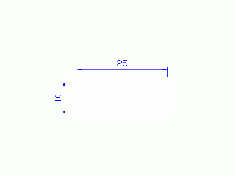 Perfil de Silicona PSE0,252510 - formato tipo Rectángulo Esponja - forma regular