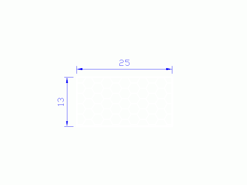 Perfil de Silicona PSE0,252513 - formato tipo Rectángulo Esponja - forma regular