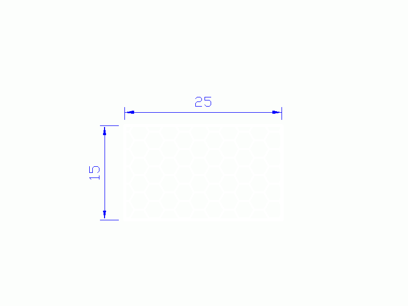 Perfil de Silicona PSE0,252515 - formato tipo Rectángulo Esponja - forma regular