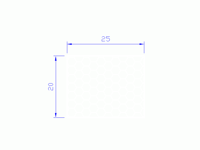 Perfil de Silicona PSE0,252520 - formato tipo Rectángulo Esponja - forma regular