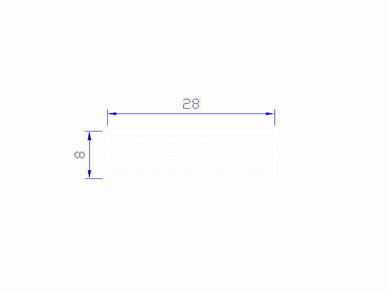 Perfil de Silicona PSE0,252808 - formato tipo Rectángulo Esponja - forma regular