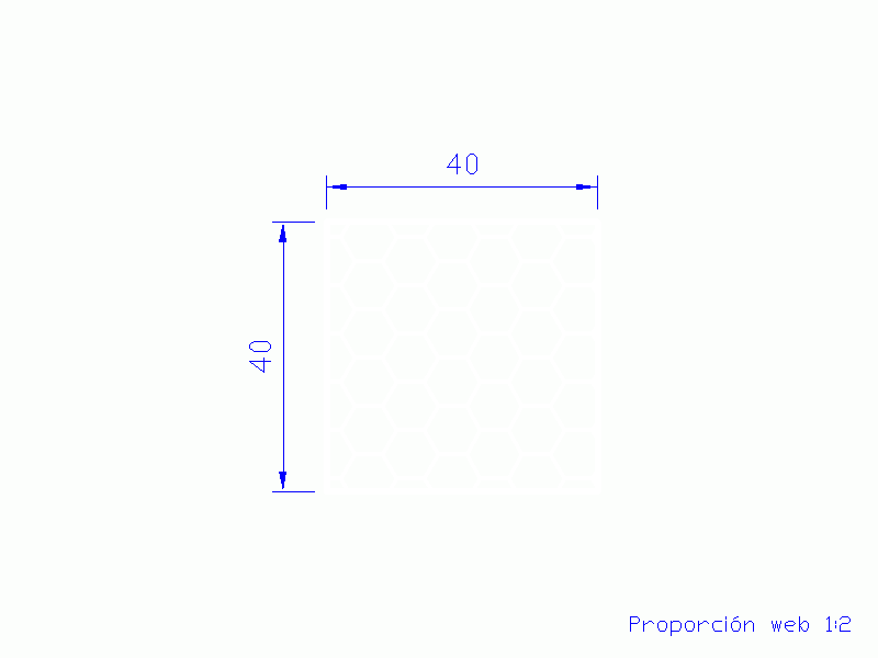 Perfil de Silicona PSE0,254040 - formato tipo Cuadrado Esponja - forma regular
