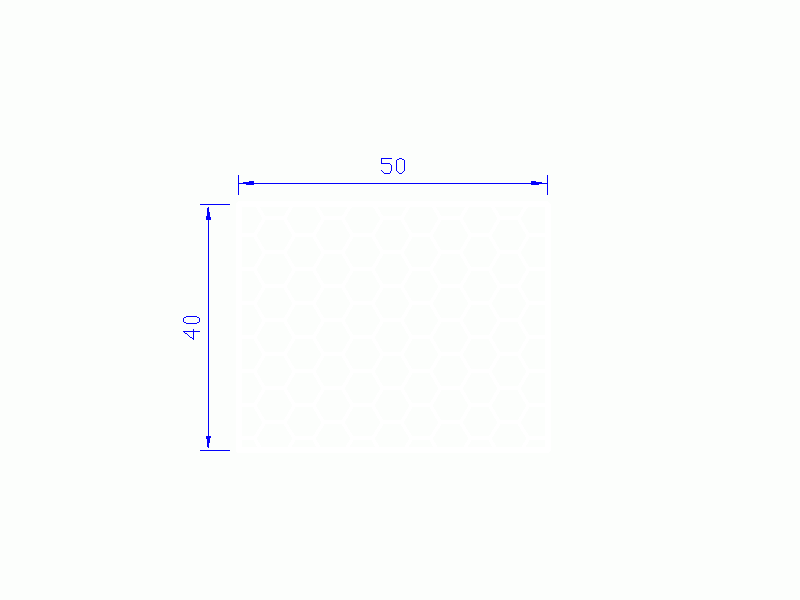 Perfil de Silicona PSE0,255040 - formato tipo Rectángulo Esponja - forma regular