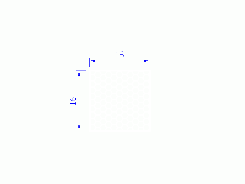 Perfil de Silicona PSE0,391616 - formato tipo Cuadrado Esponja - forma regular