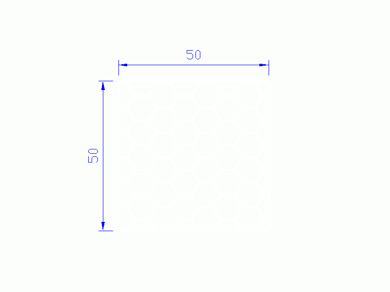 Perfil de Silicona PSE0,535050 - formato tipo Cuadrado Esponja - forma regular