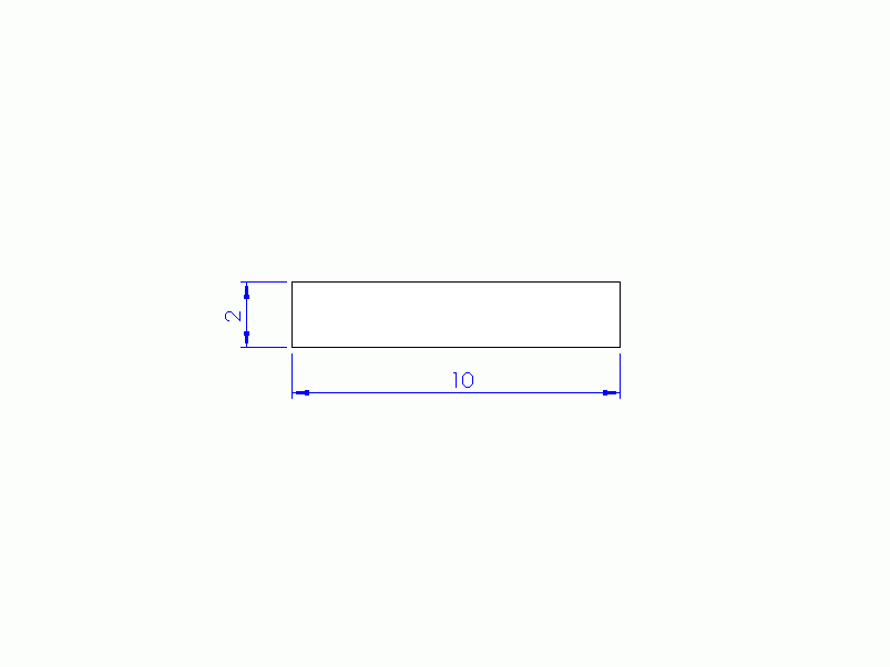 Perfil de Silicona PSTR40010020 - formato tipo Rectangulo - forma regular