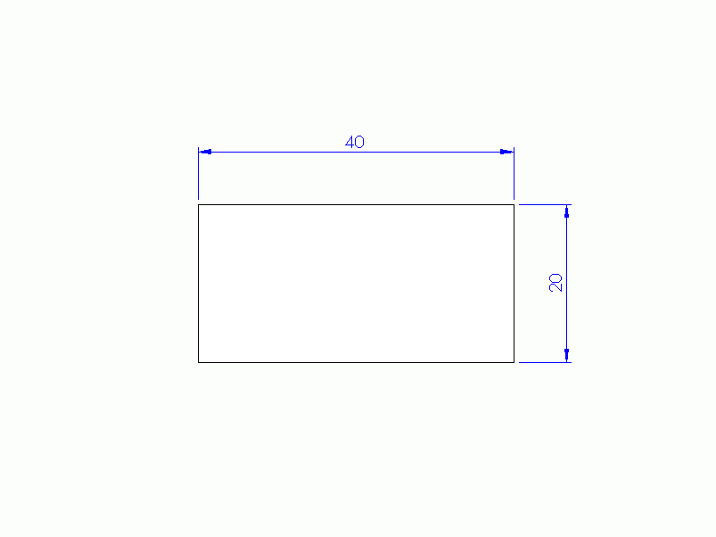 Perfil de Silicona PSTR500400200 - formato tipo Rectangulo - forma regular