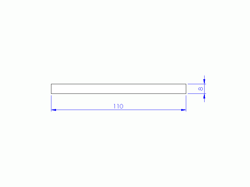 Perfil de Silicona PSTR601100080 - formato tipo Rectangulo - forma regular