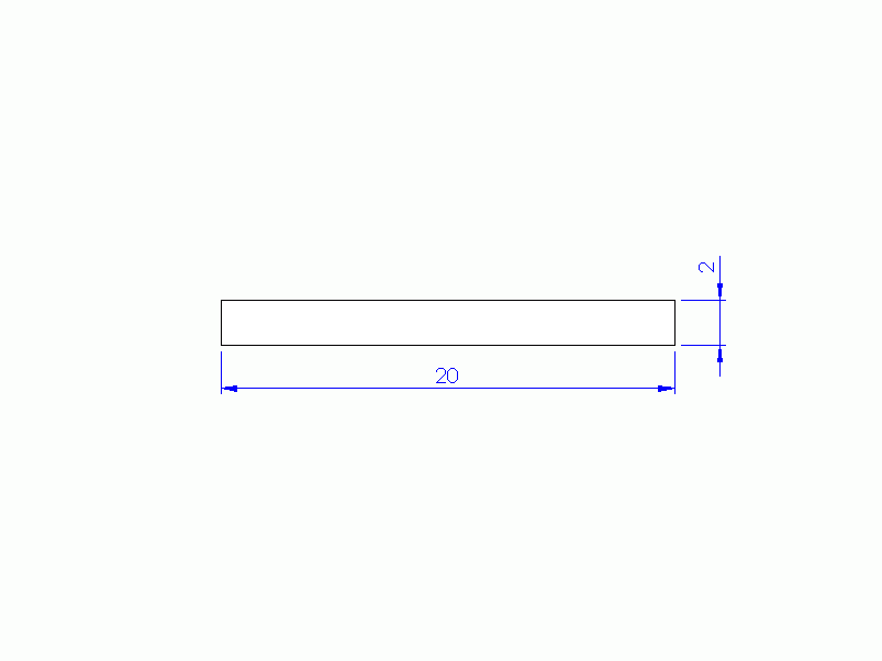 Perfil de Silicona PSTR700200020 - formato tipo Rectangulo - forma regular