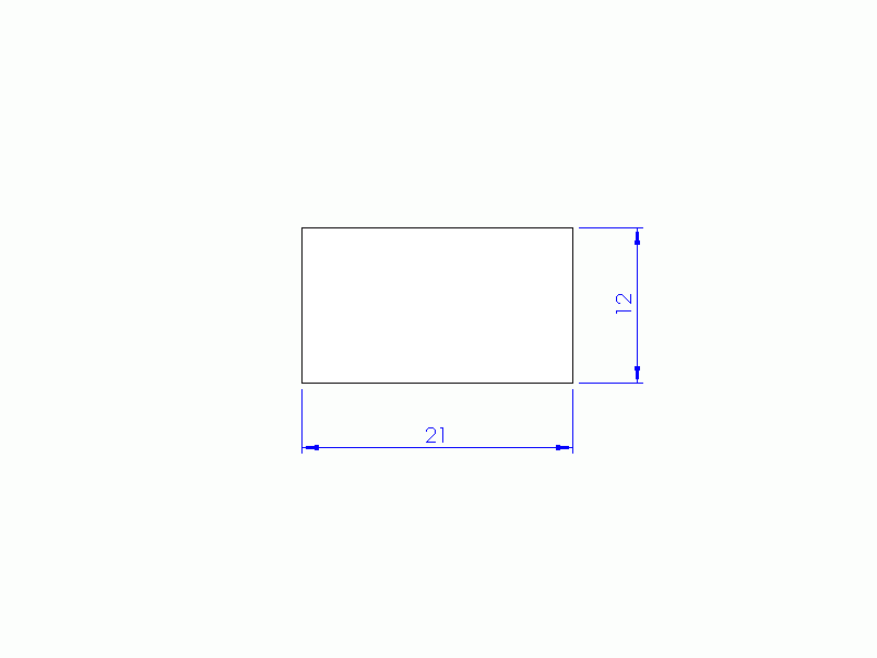 Perfil de Silicona PSTR700210120 - formato tipo Rectangulo - forma regular