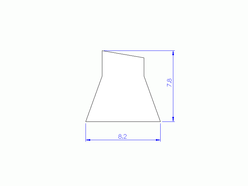 Perfil de Silicona PSTR80H93260B - formato tipo Trapecio - forma irregular