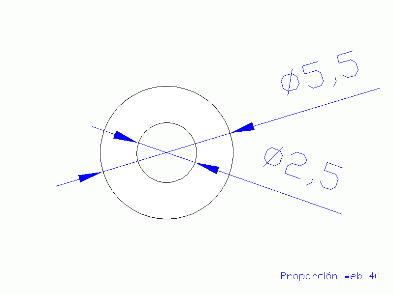 Perfil de Silicona TS4005,502,5 - formato tipo Tubo - forma de tubo