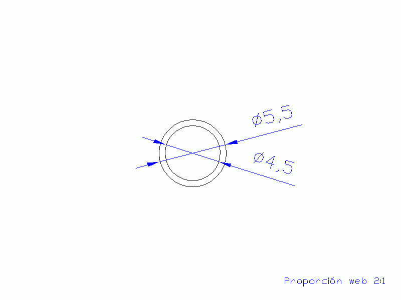 Perfil de Silicona TS4005,504,5 - formato tipo Tubo - forma de tubo