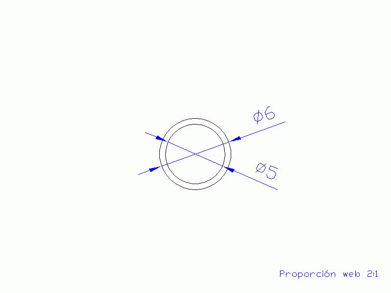 Perfil de Silicona TS400605 - formato tipo Tubo - forma de tubo