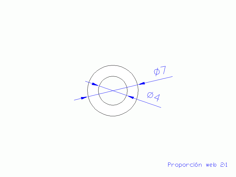 Perfil de Silicona TS400704 - formato tipo Tubo - forma de tubo