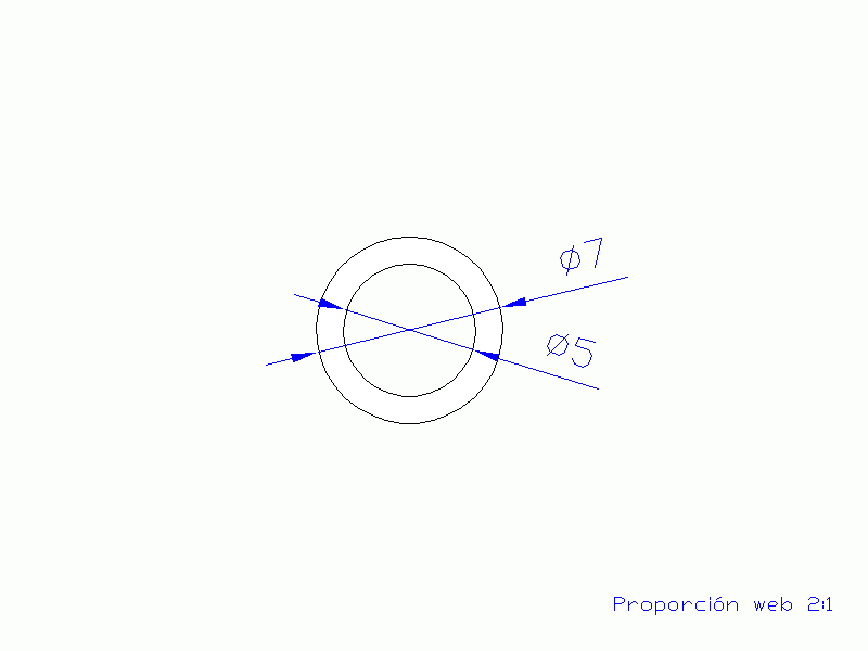 Perfil de Silicona TS400705 - formato tipo Tubo - forma de tubo