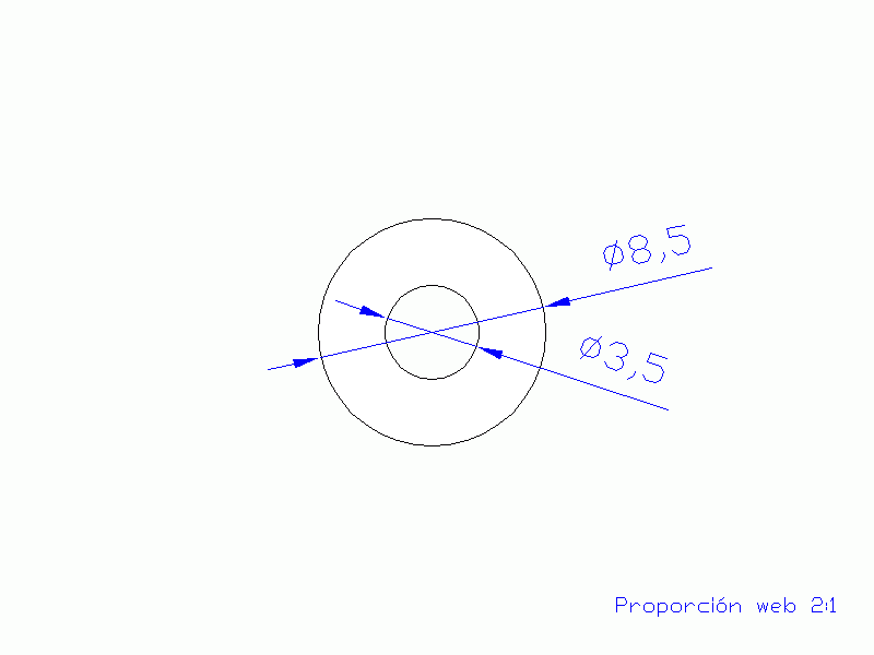 Perfil de Silicona TS4008,503,5 - formato tipo Tubo - forma de tubo