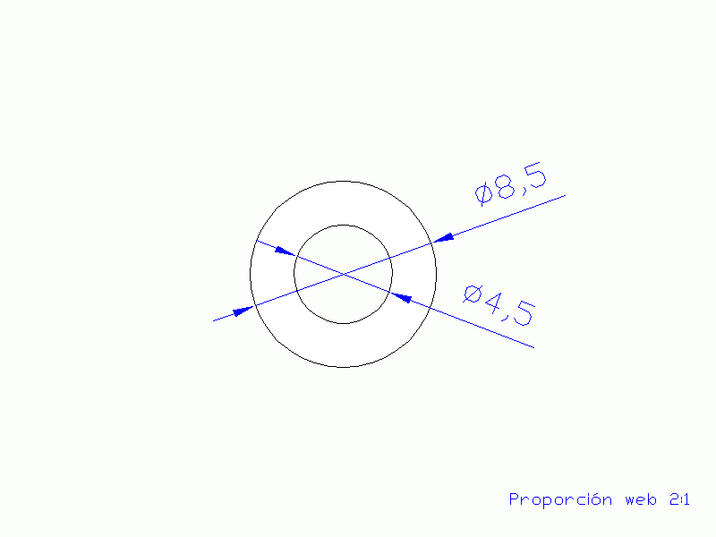 Perfil de Silicona TS4008,504,5 - formato tipo Tubo - forma de tubo