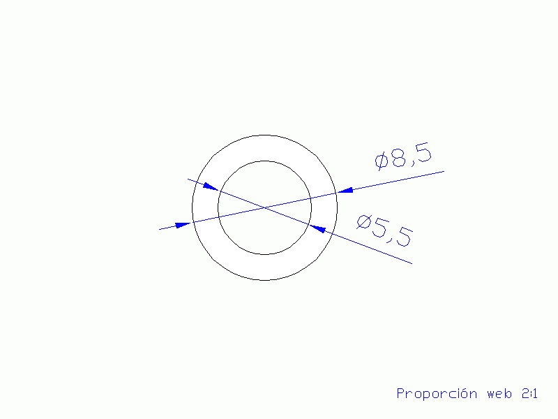 Perfil de Silicona TS4008,505,5 - formato tipo Tubo - forma de tubo