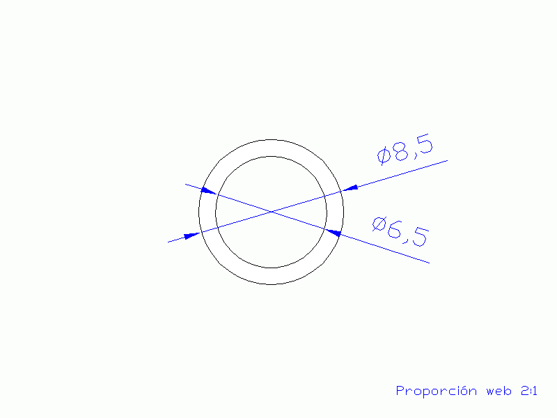 Perfil de Silicona TS4008,506,5 - formato tipo Tubo - forma de tubo