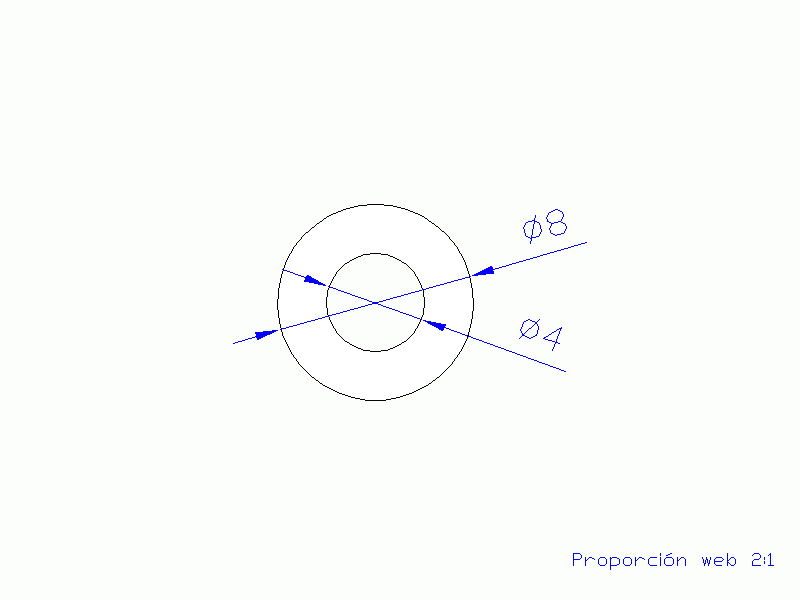 Perfil de Silicona TS400804 - formato tipo Tubo - forma de tubo