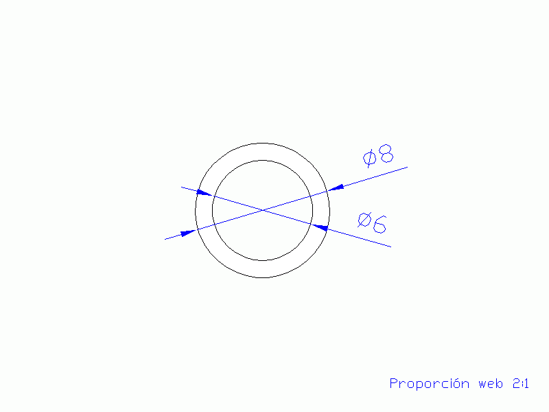 Perfil de Silicona TS400806 - formato tipo Tubo - forma de tubo