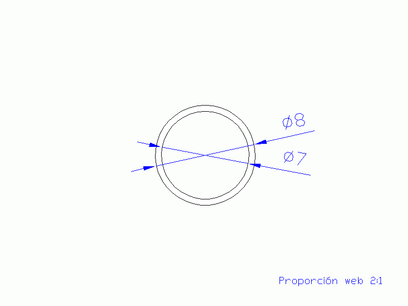 Perfil de Silicona TS400807 - formato tipo Tubo - forma de tubo