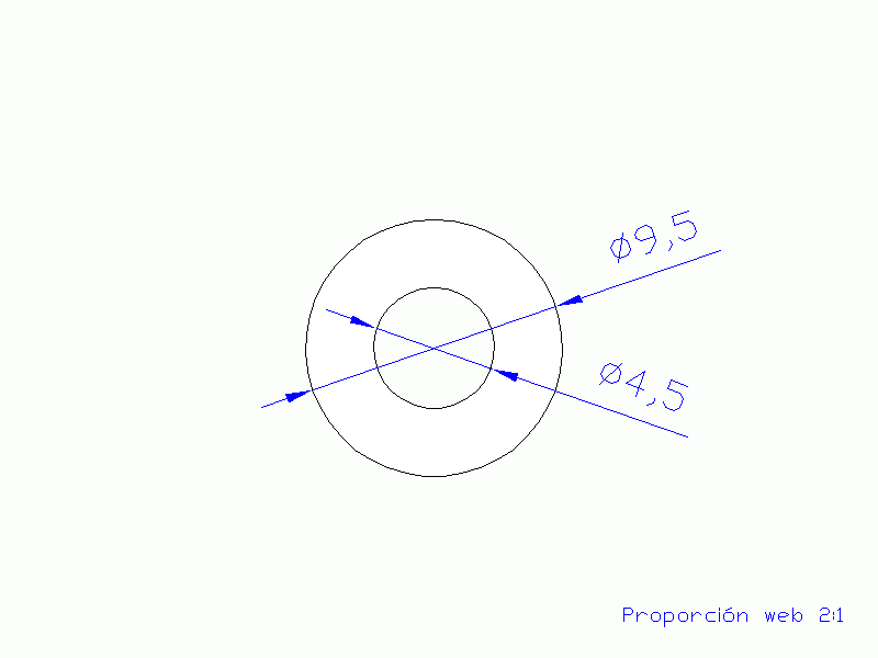 Perfil de Silicona TS4009,504,5 - formato tipo Tubo - forma de tubo