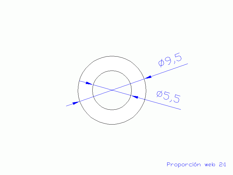 Perfil de Silicona TS4009,505,5 - formato tipo Tubo - forma de tubo