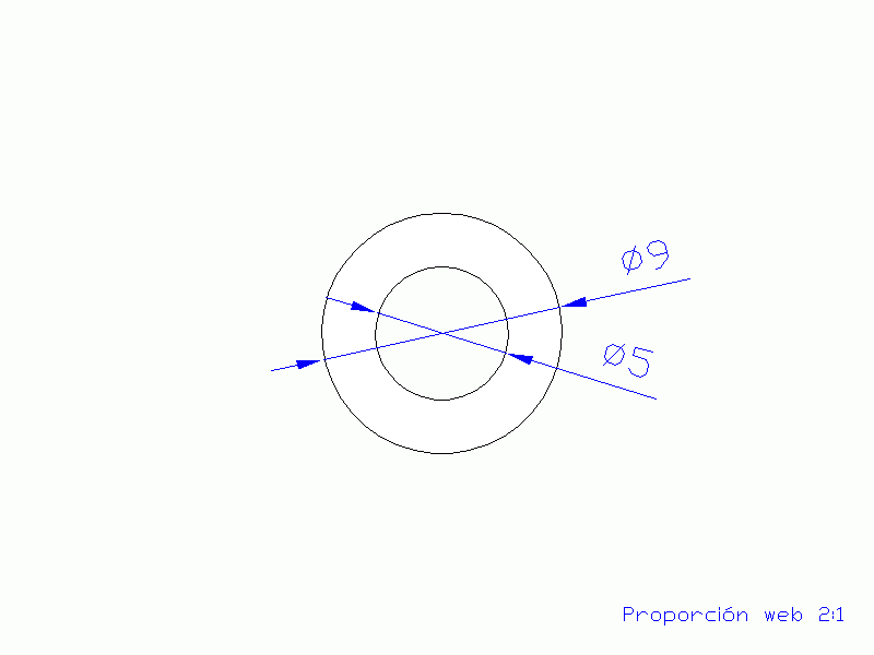 Perfil de Silicona TS400905 - formato tipo Tubo - forma de tubo