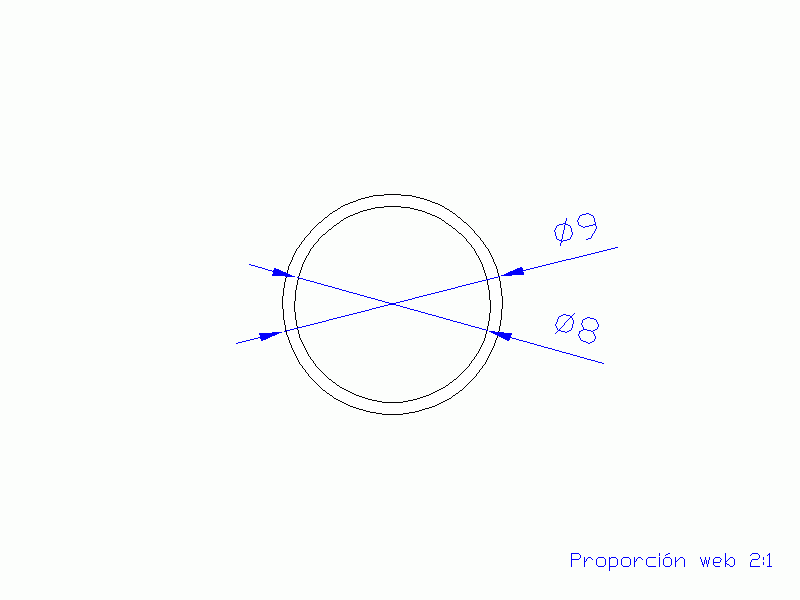 Perfil de Silicona TS400908 - formato tipo Tubo - forma de tubo