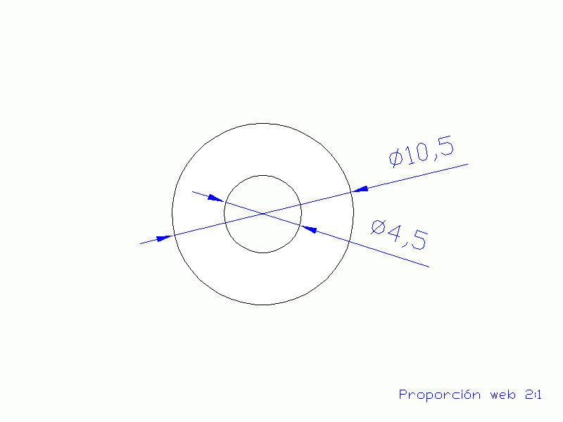 Perfil de Silicona TS4010,504,5 - formato tipo Tubo - forma de tubo