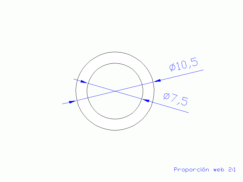 Perfil de Silicona TS4010,507,5 - formato tipo Tubo - forma de tubo