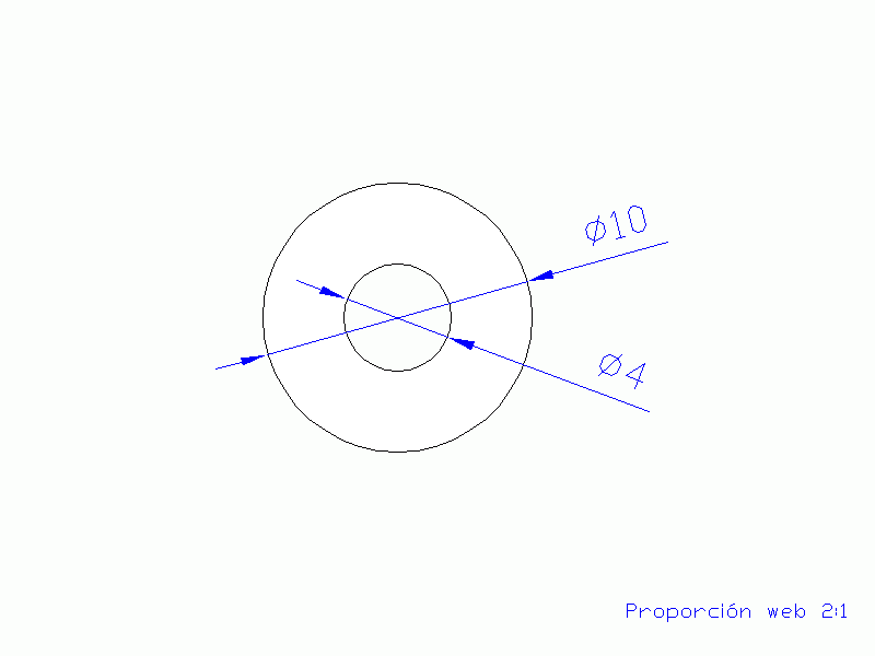 Perfil de Silicona TS401004 - formato tipo Tubo - forma de tubo