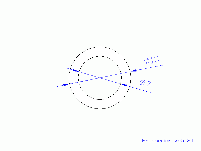 Perfil de Silicona TS401007 - formato tipo Tubo - forma de tubo