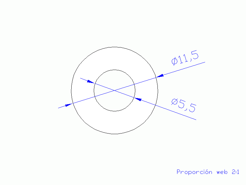 Perfil de Silicona TS4011,505,5 - formato tipo Tubo - forma de tubo