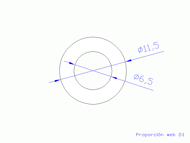 Perfil de Silicona TS4011,506,5 - formato tipo Tubo - forma de tubo