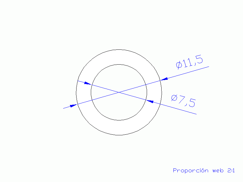 Perfil de Silicona TS4011,507,5 - formato tipo Tubo - forma de tubo